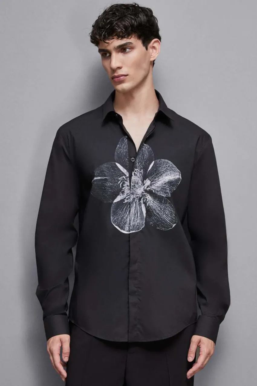 Herren Patrizia Pepe T-shirts & Hemdblusen<Baumwollhemd mit Print