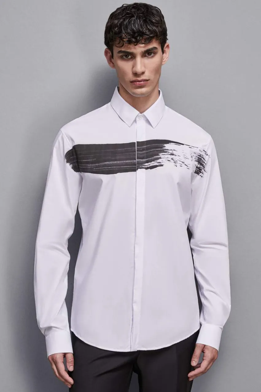 Herren Patrizia Pepe T-shirts & Hemdblusen<Baumwollhemd mit Print