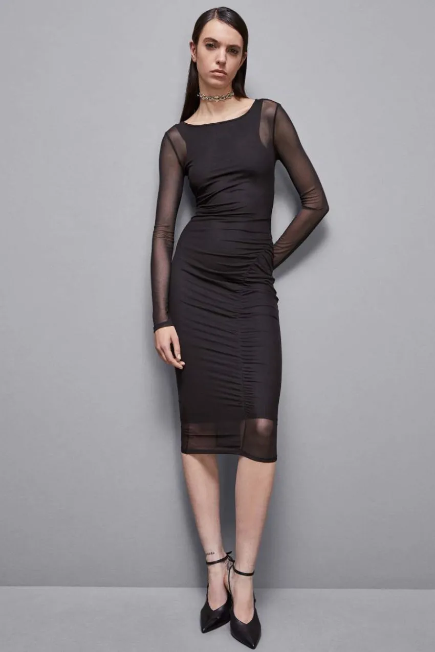 Patrizia Pepe Party Outfits | Midi<Bedrucktes Kleid aus Stretch-Tüll