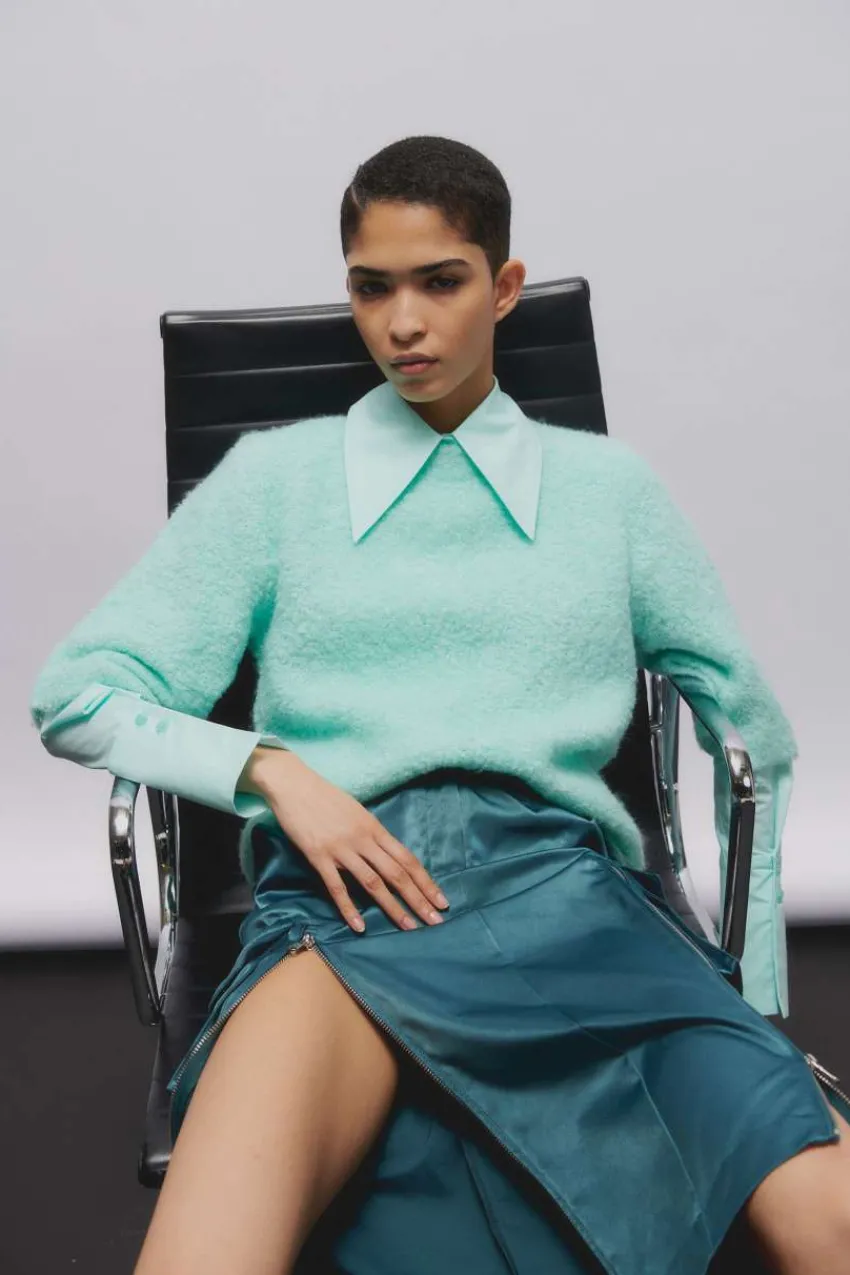 Patrizia Pepe Pullover<Bouclè-Pullover mit halben Ärmeln