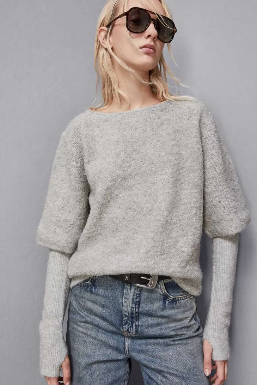 Patrizia Pepe Pullover<Bouclè-Pullover mit halben Ärmeln