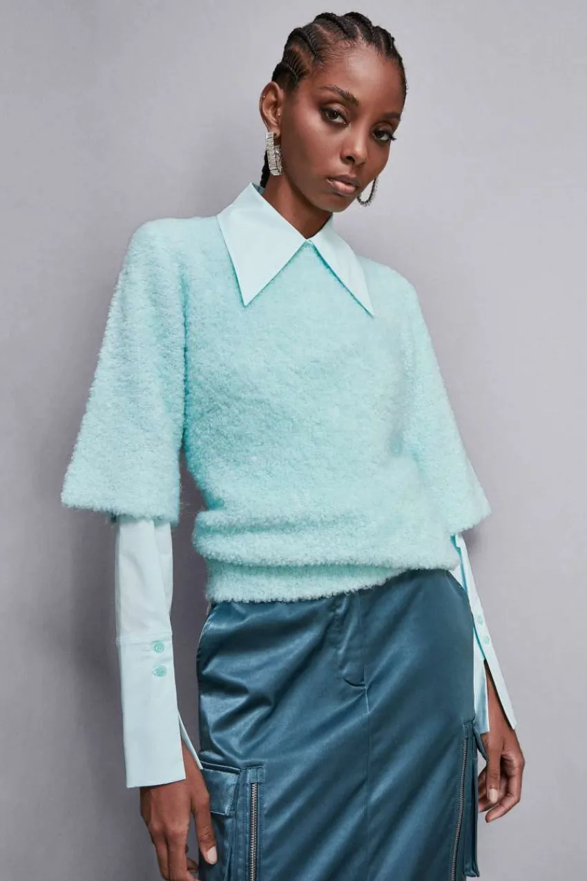 Patrizia Pepe Pullover<Bouclè-Pullover mit halben Ärmeln