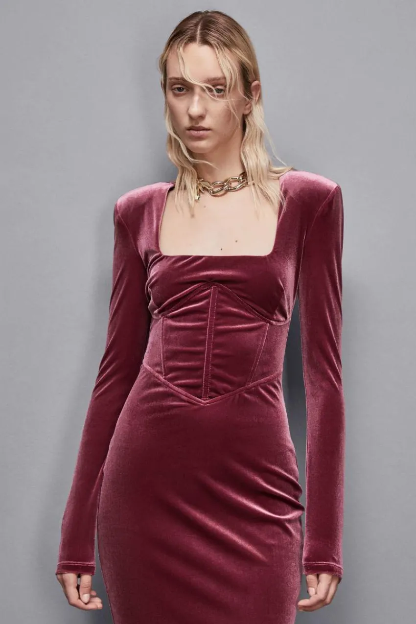 Patrizia Pepe Party Outfits | Midi<Bustierkleid aus Samt Essential