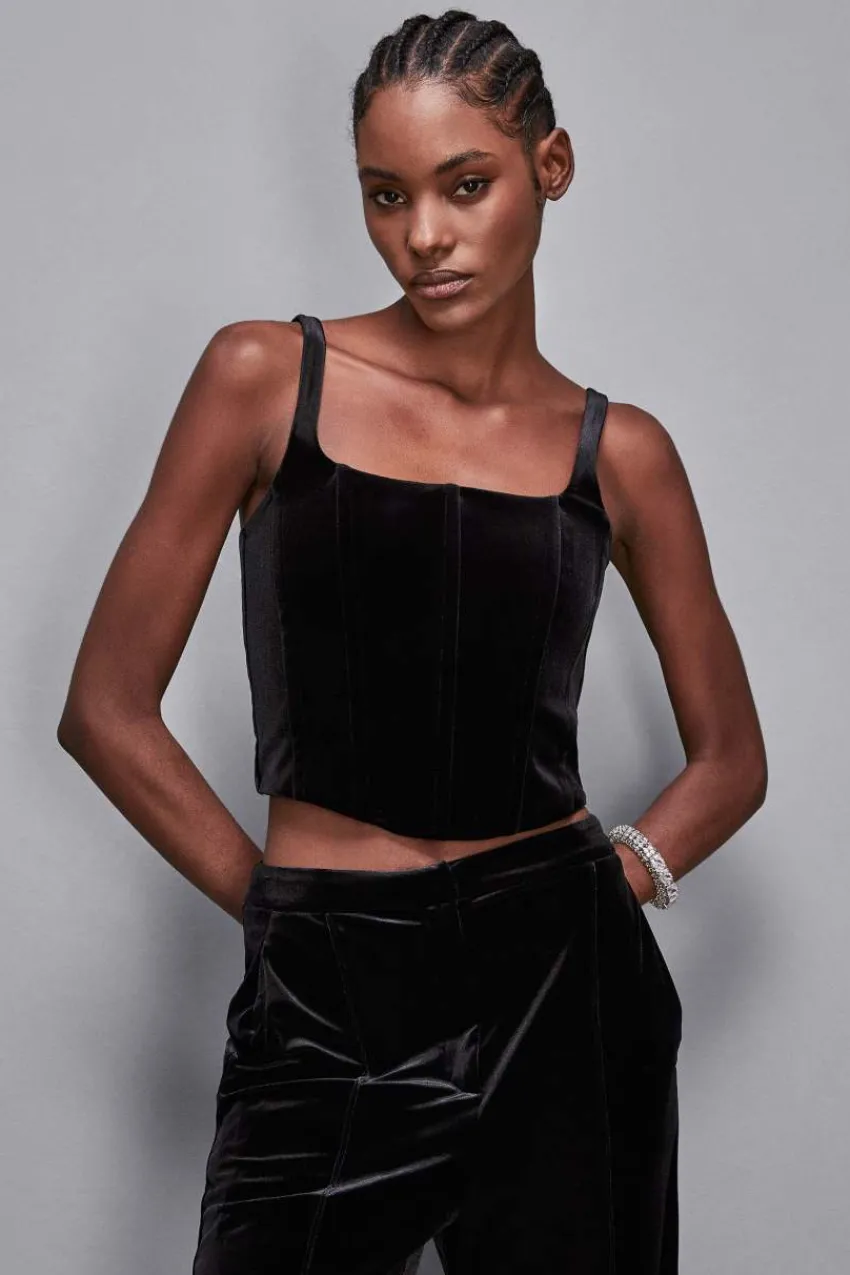 Patrizia Pepe Party Outfits | Tops<Bustier-Top aus Samt