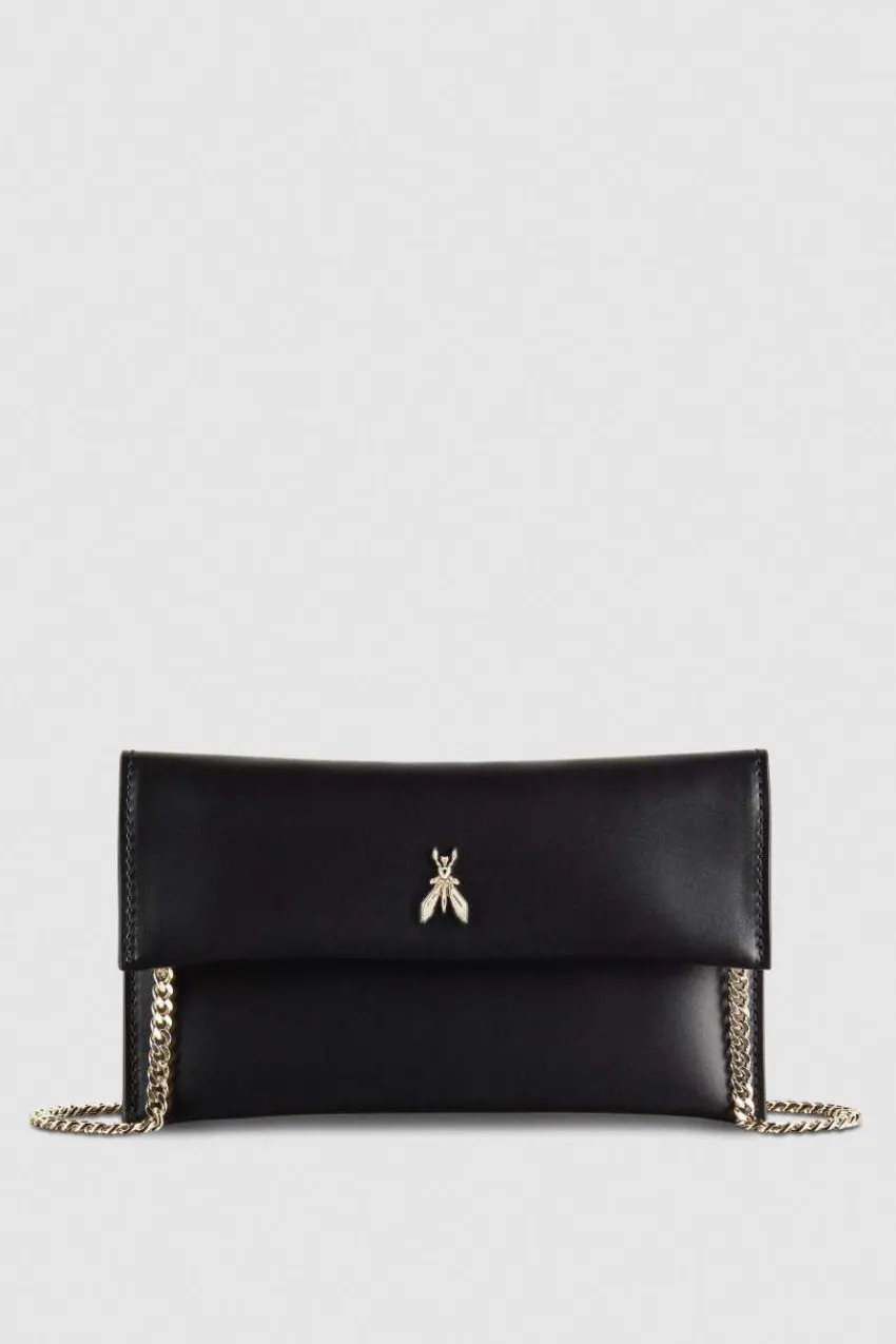 Patrizia Pepe Clutch<Clutch aus Leder mit Kettenriemen