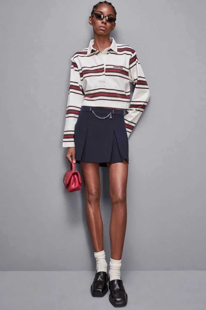 Patrizia Pepe Tops<Cropped Poloshirt mit langen Ärmeln