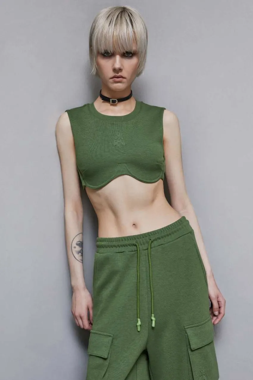 Patrizia Pepe Tops<Cropped Sweat-Top aus Baumwollmischung