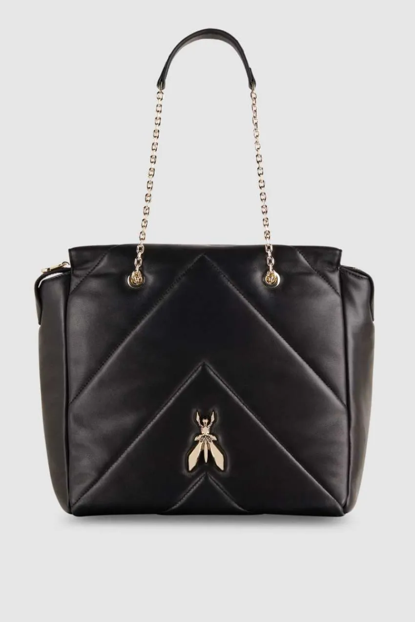 Patrizia Pepe Shopper<Eimertasche aus Leder mit Reißverschluss
