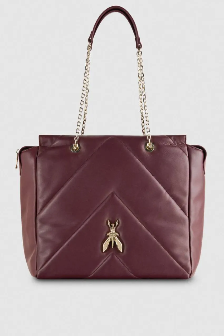 Patrizia Pepe Shopper<Eimertasche aus Leder mit Reißverschluss