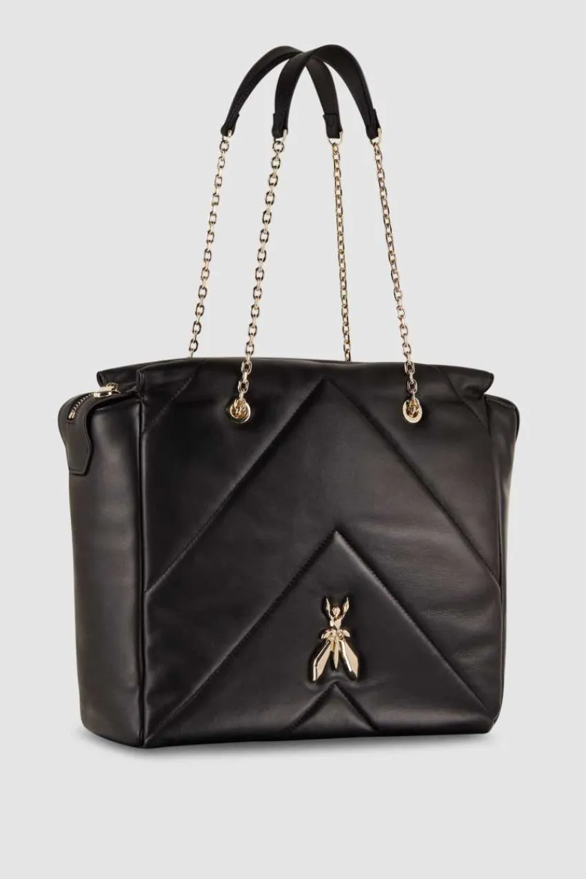 Patrizia Pepe Shopper<Eimertasche aus Leder mit Reißverschluss