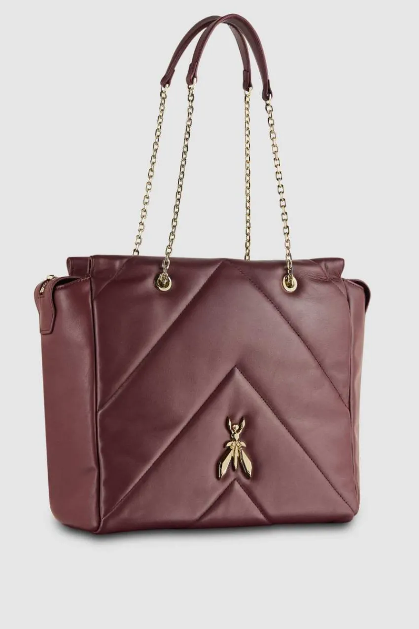 Patrizia Pepe Shopper<Eimertasche aus Leder mit Reißverschluss