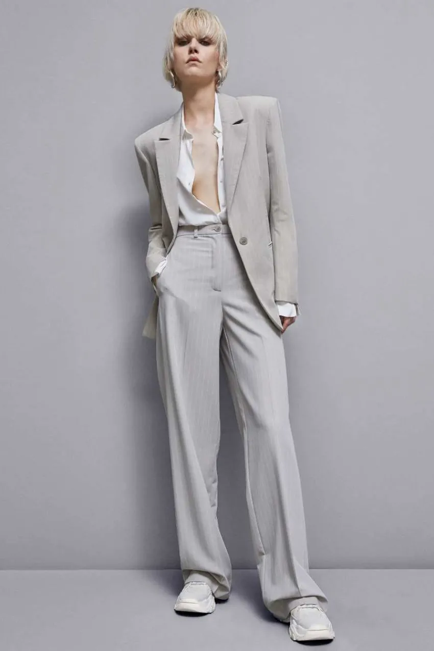 Patrizia Pepe Abschlussfeier Outfits | Blazer<Ein-Knopf-Nadelstreifen-Blazer aus Flanell
