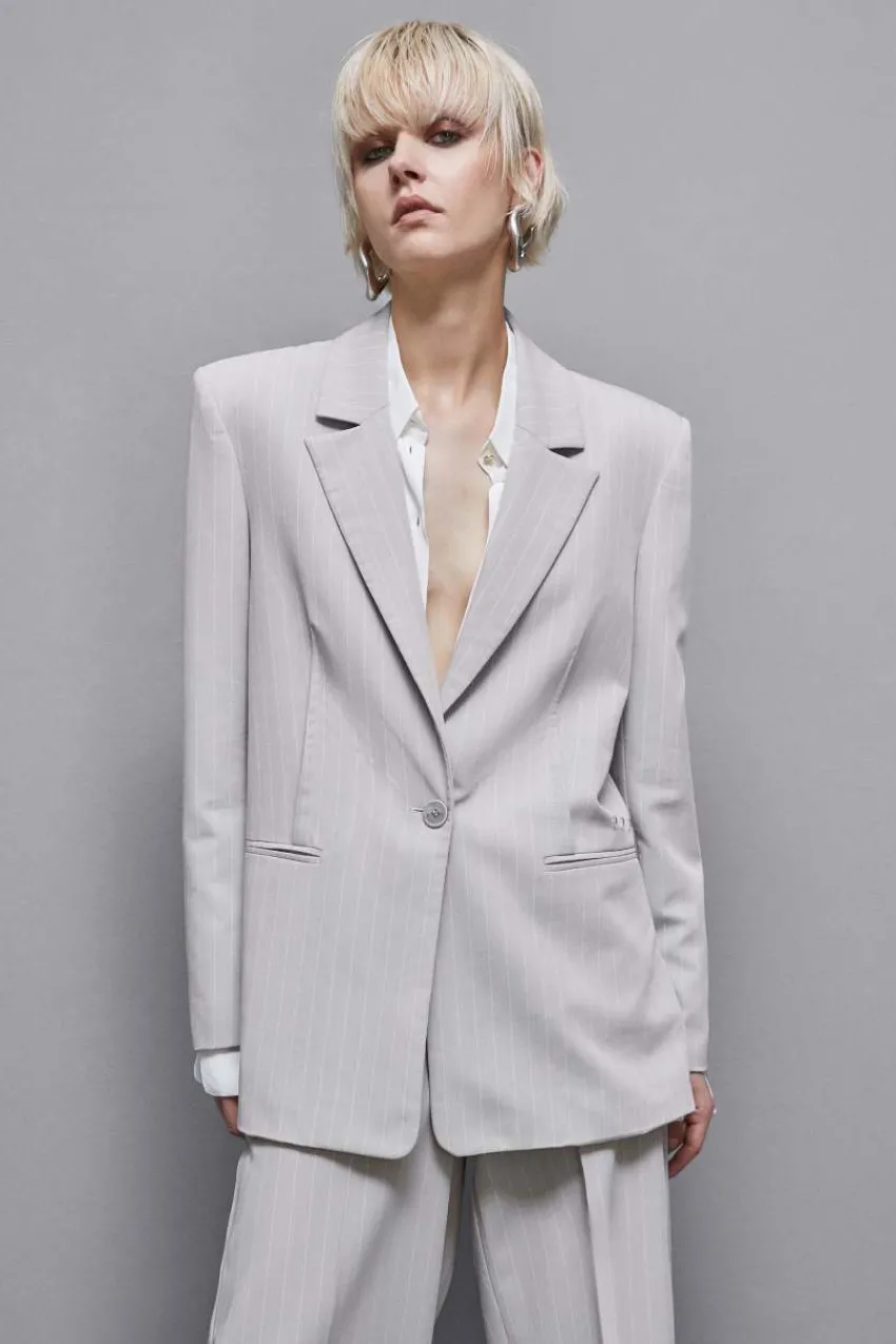 Patrizia Pepe Abschlussfeier Outfits | Blazer<Ein-Knopf-Nadelstreifen-Blazer aus Flanell