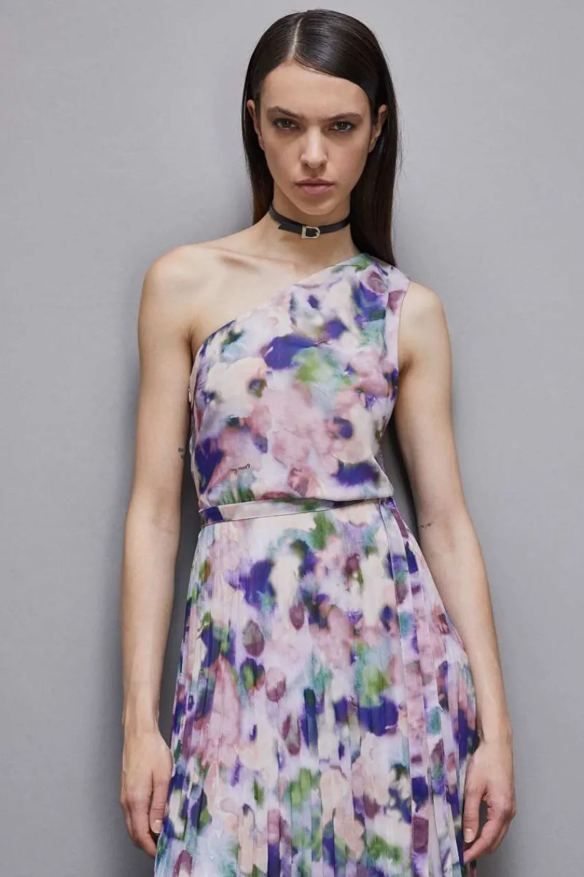 Patrizia Pepe Festlich & Cocktail | Festlich Kleidung<Ein-Schulter-Kleid aus plissiertem Chiffon