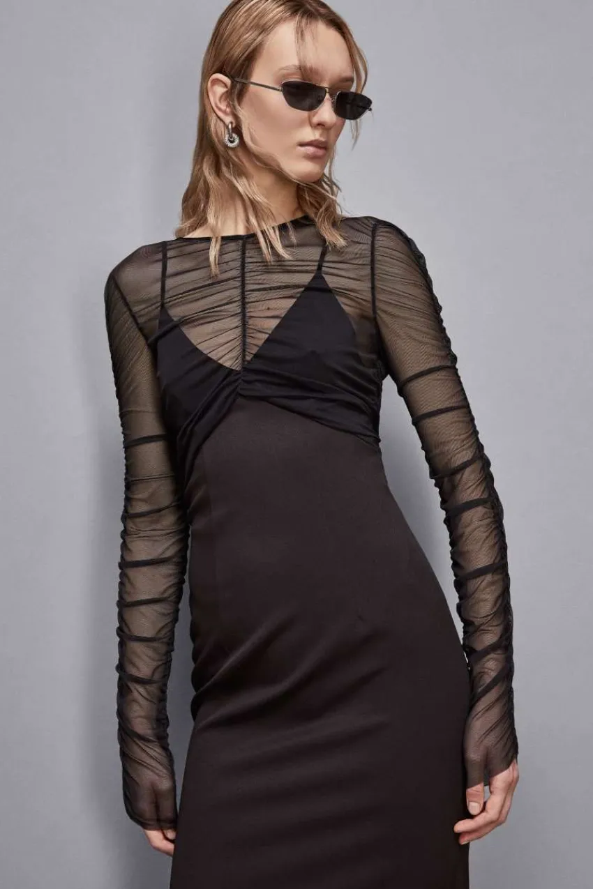 Patrizia Pepe Midi<Elegantes Kleid aus Mischgewebe