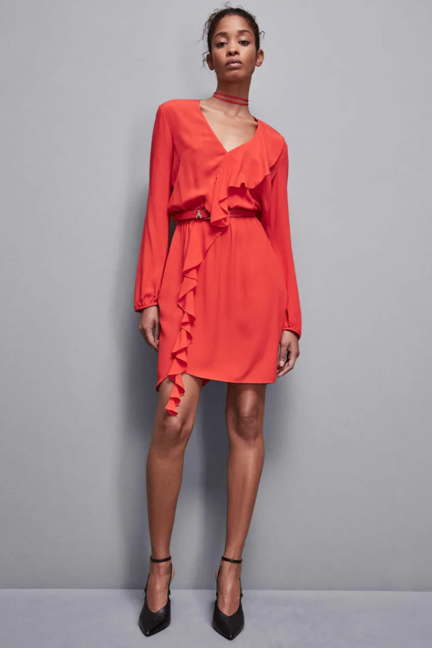 Patrizia Pepe Mini<Essential Minikleid aus Viskose mit Rüschen