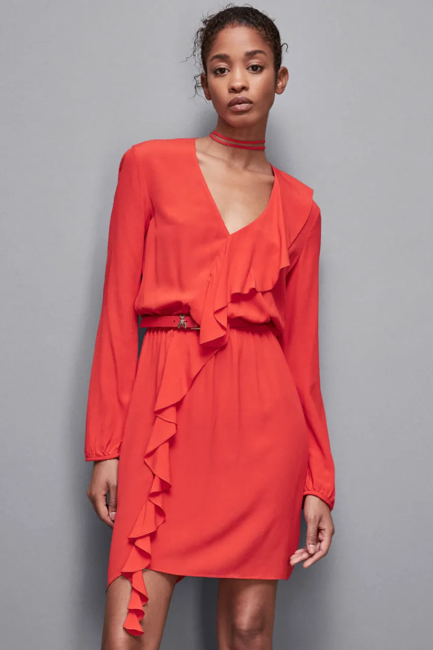 Patrizia Pepe Mini<Essential Minikleid aus Viskose mit Rüschen