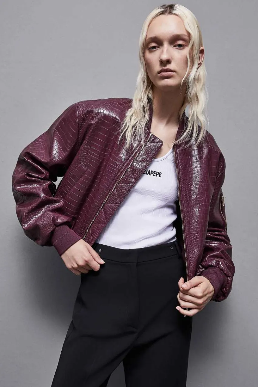 Patrizia Pepe Party Outfits | Festlich & Cocktail<Gepolsterte Bomberjacke aus Kunstleder