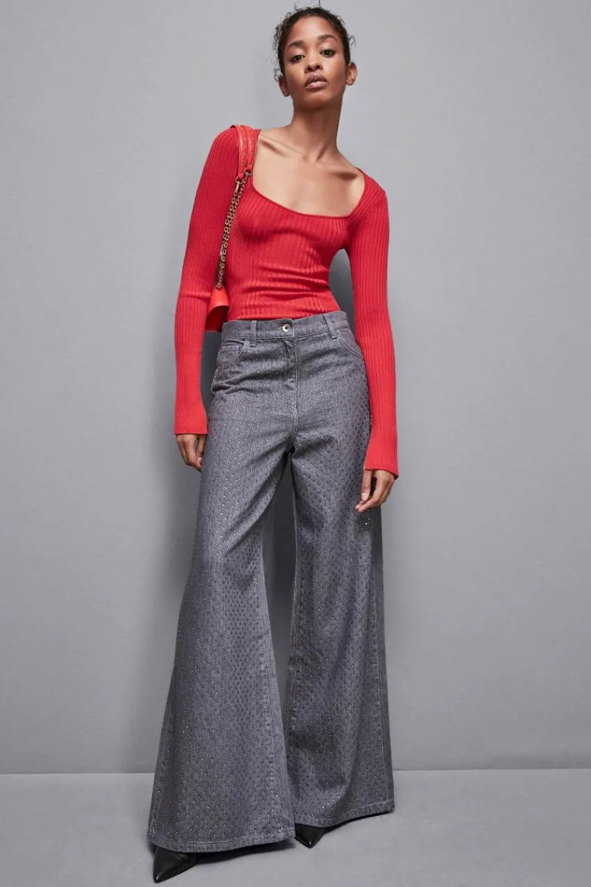 Patrizia Pepe Pullover<Gerippter Pullover aus Viskose-Mix