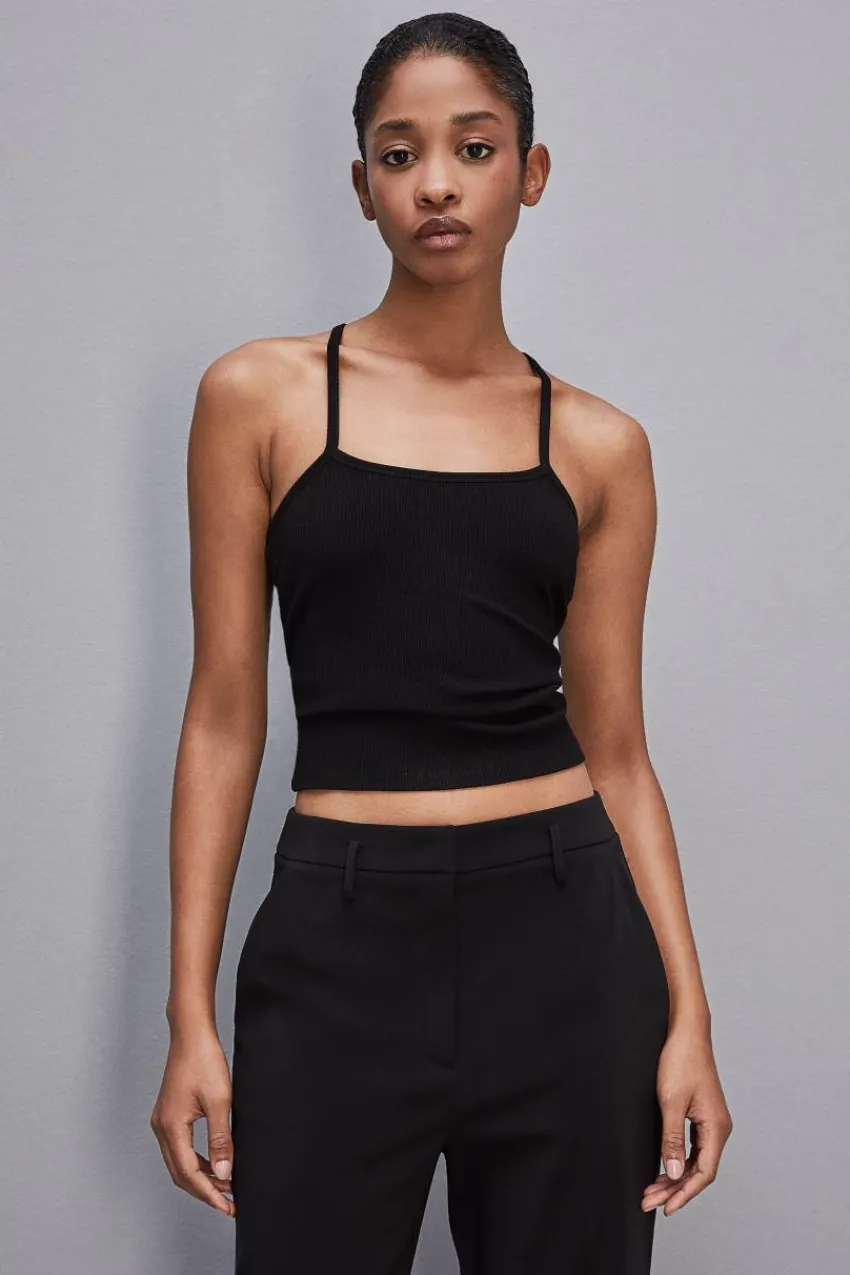 Patrizia Pepe Tops<Geripptes ESSENTIAL-Tanktop aus Viskose