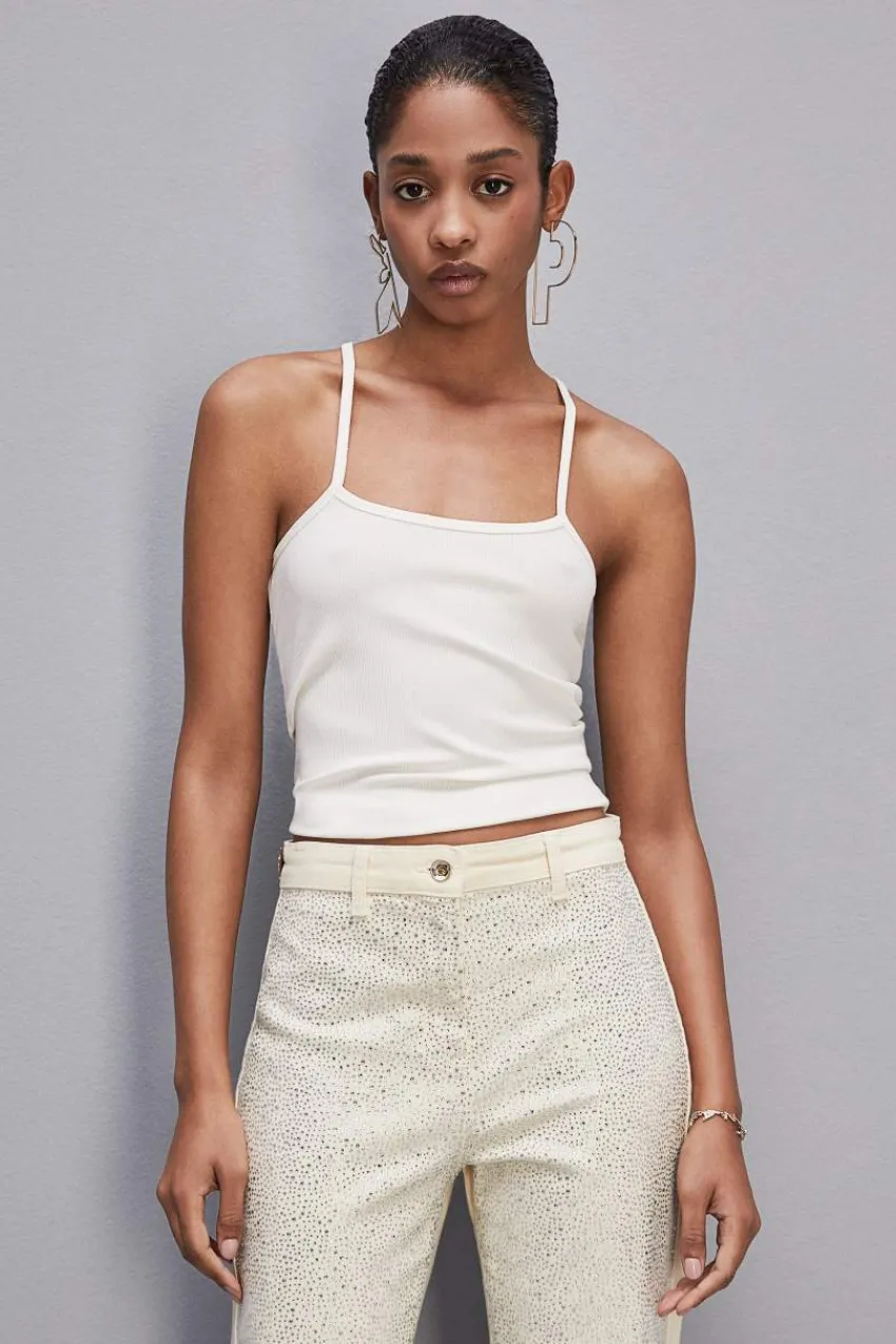 Patrizia Pepe Tops<Geripptes ESSENTIAL-Tanktop aus Viskose