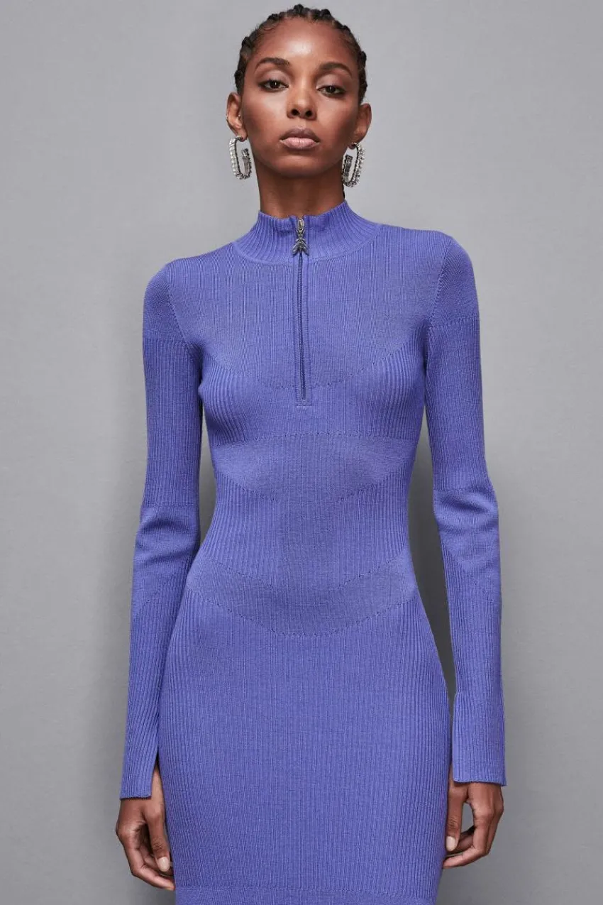 Patrizia Pepe Strick | Midi<Geripptes Midikleid aus Wolle
