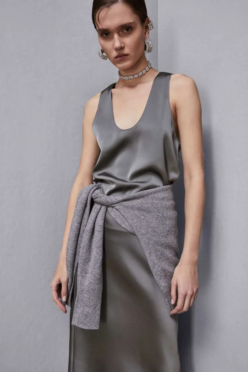 Patrizia Pepe Blusen<Glänzende Satinbluse