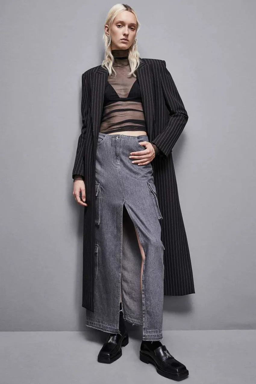 Patrizia Pepe Maxi<er langer Rock aus Denim