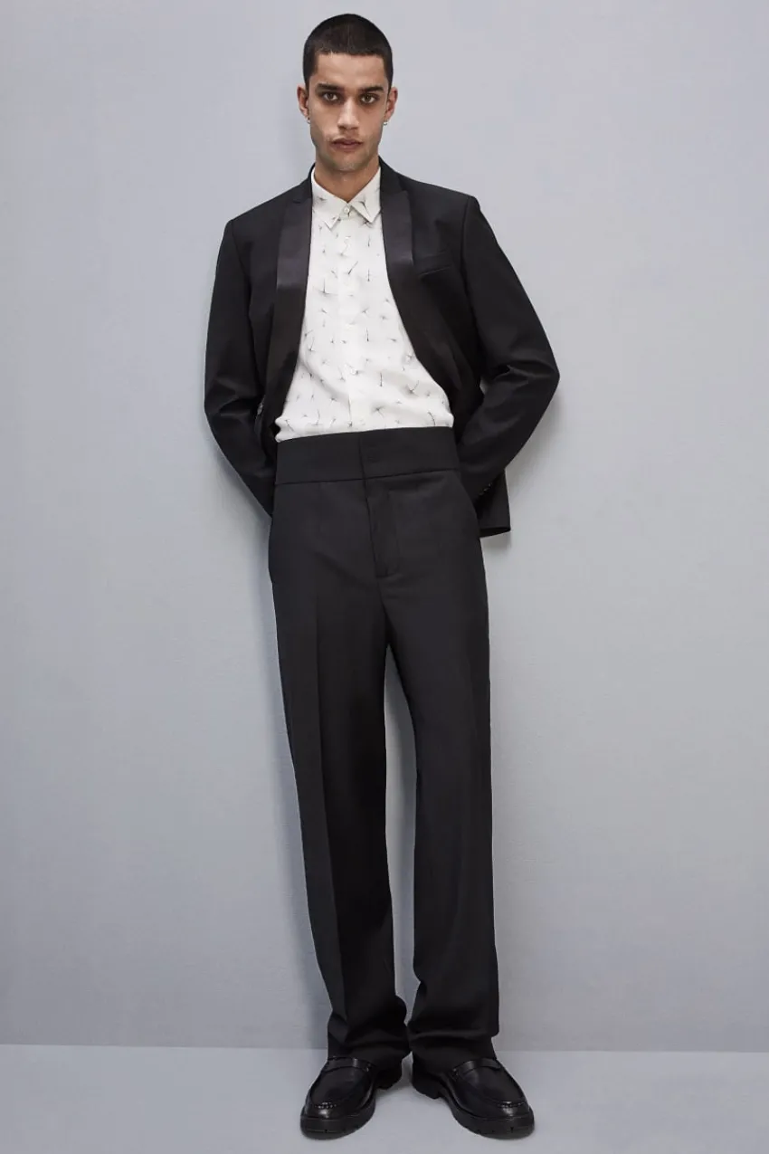 Herren Patrizia Pepe Hosen<High-Waist-Hose aus kühler Wolle
