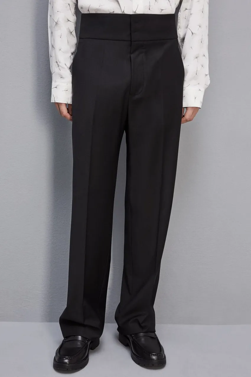 Herren Patrizia Pepe Hosen<High-Waist-Hose aus kühler Wolle