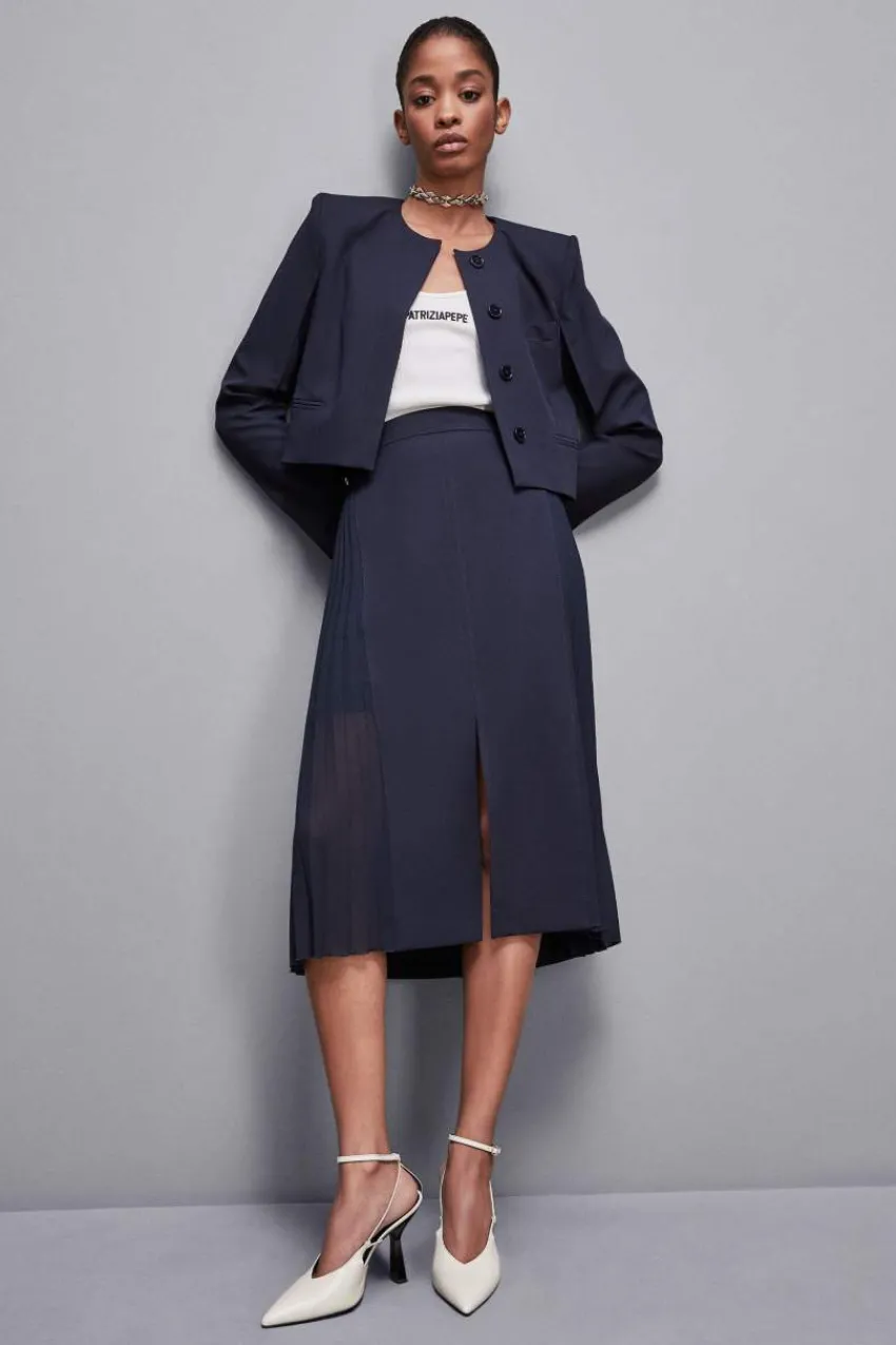 Patrizia Pepe Abschlussfeier Outfits | Midiröcke<Hochtaillierter Midirock aus Gabardine