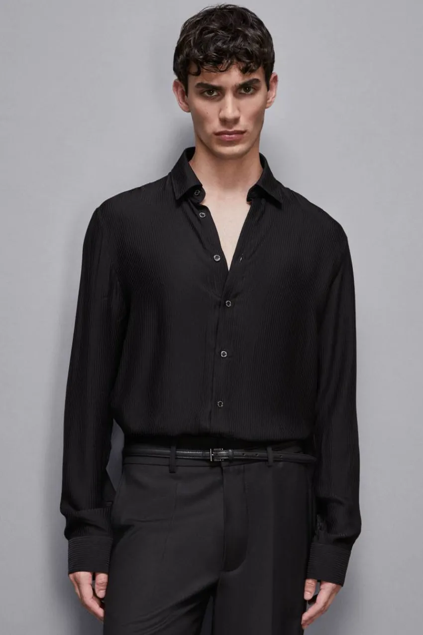 Herren Patrizia Pepe T-shirts & Hemdblusen<Jacquard-Hemd aus Viskose-Twill