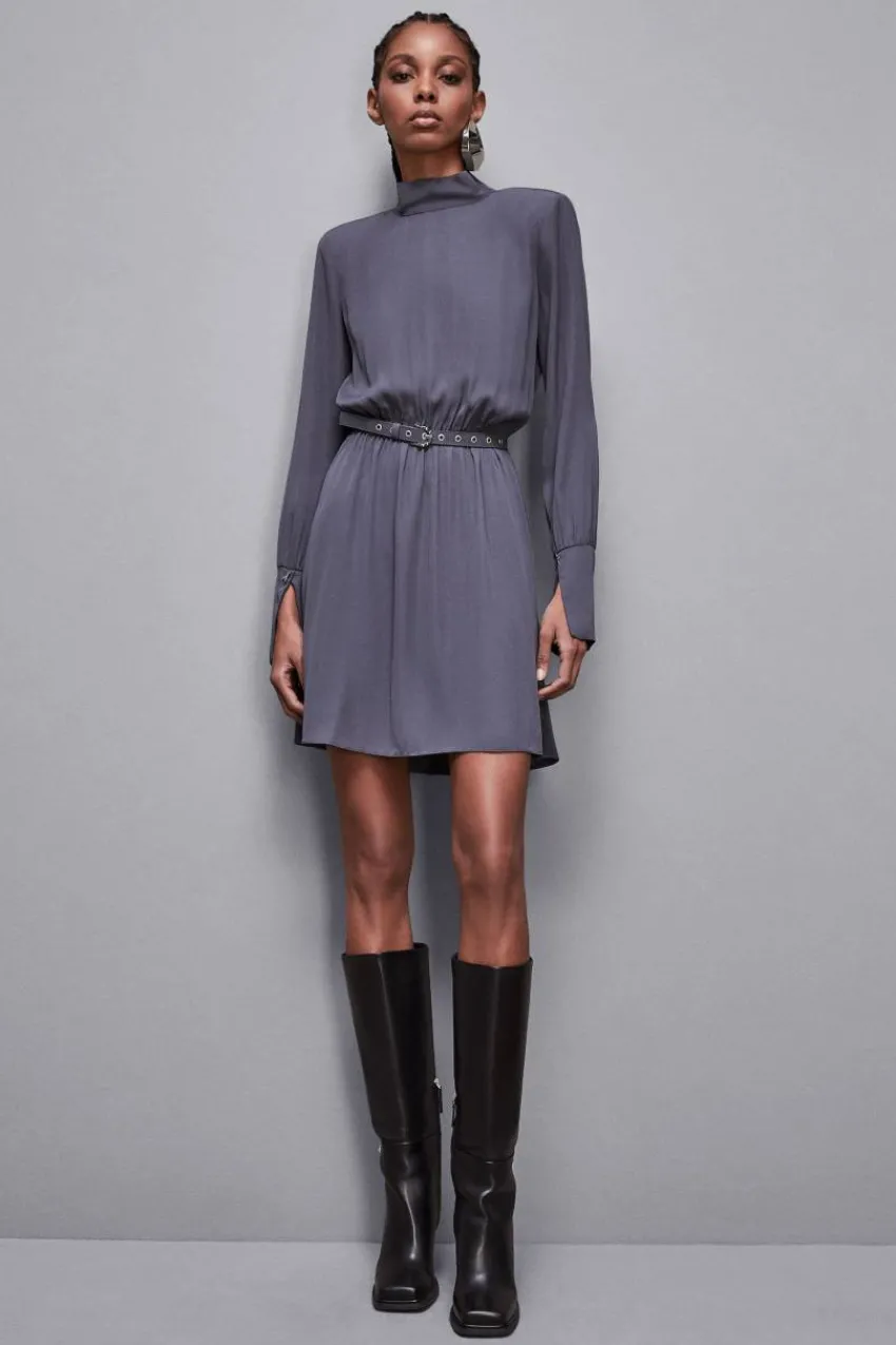 Patrizia Pepe Mini<Kleid mit Gürtel aus Twill Essential