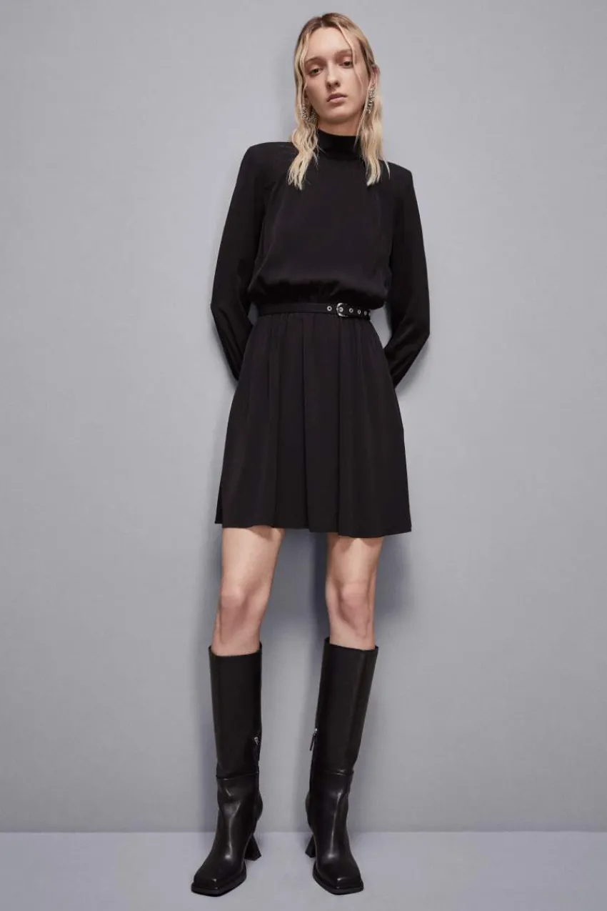 Patrizia Pepe Mini<Kleid mit Gürtel aus Twill Essential