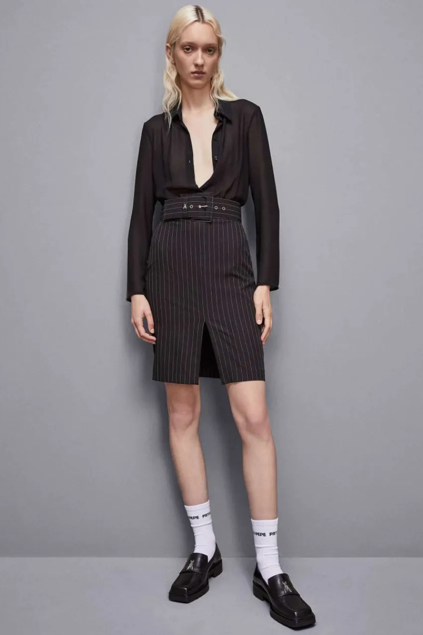 Patrizia Pepe Mini<Knielanges Nadelstreifenkleid