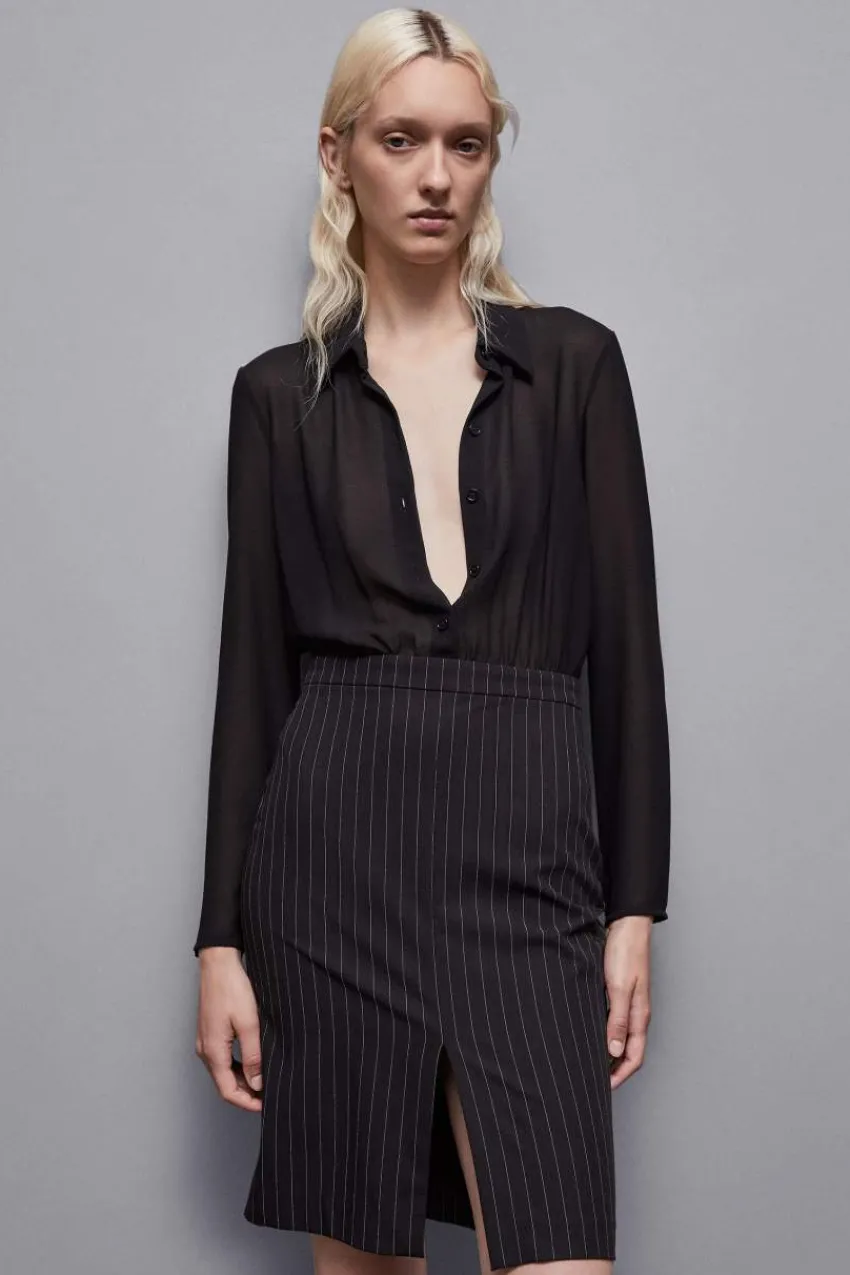 Patrizia Pepe Mini<Knielanges Nadelstreifenkleid