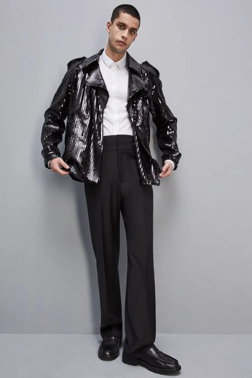 Herren Patrizia Pepe Jacken<Kurze Jacke mit Pailletten in Trenchcoat-Optik