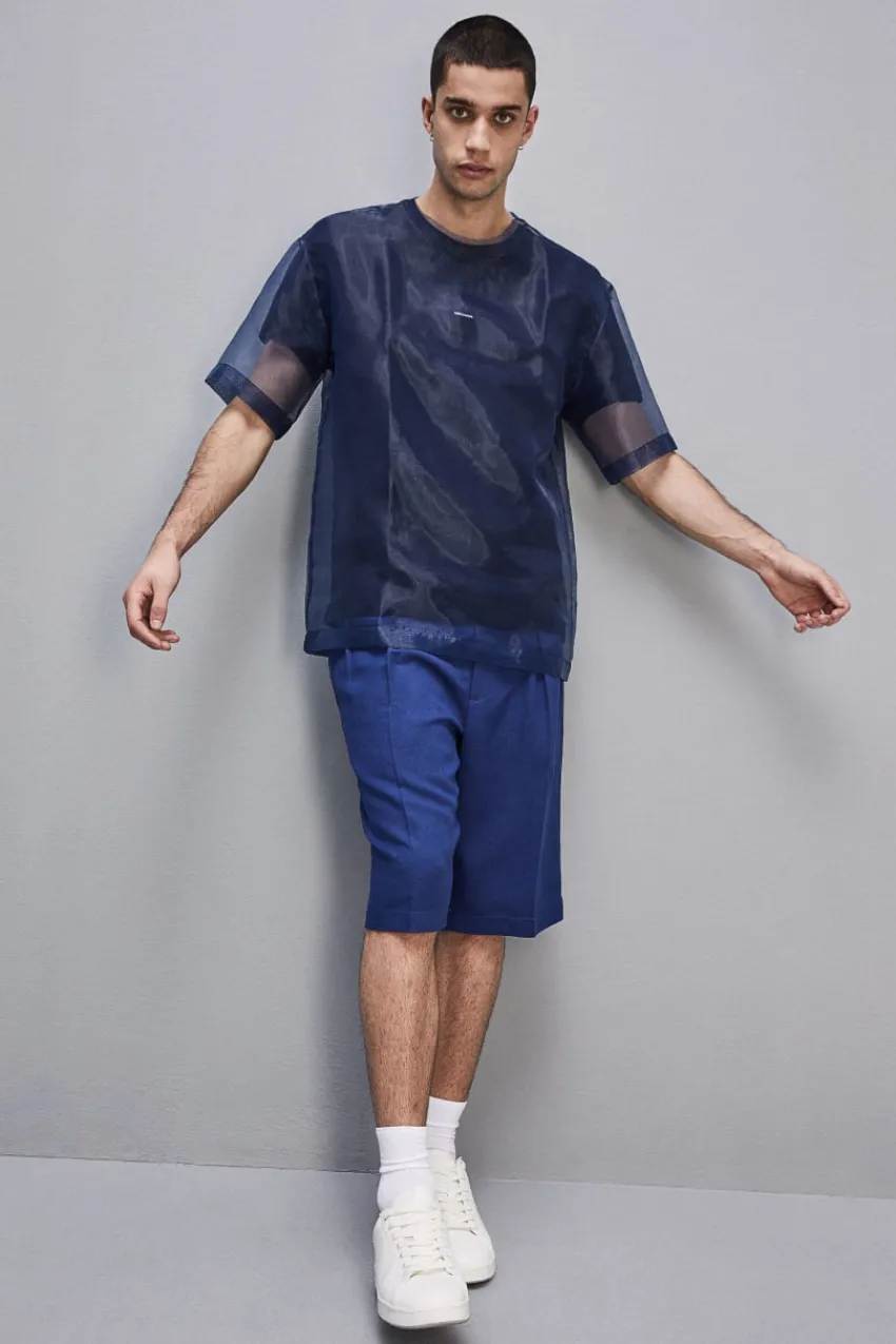 Herren Patrizia Pepe T-shirts & Hemdblusen<Kurzärmeliges Boxy T-Shirt mit ungesäumten Schnittkanten