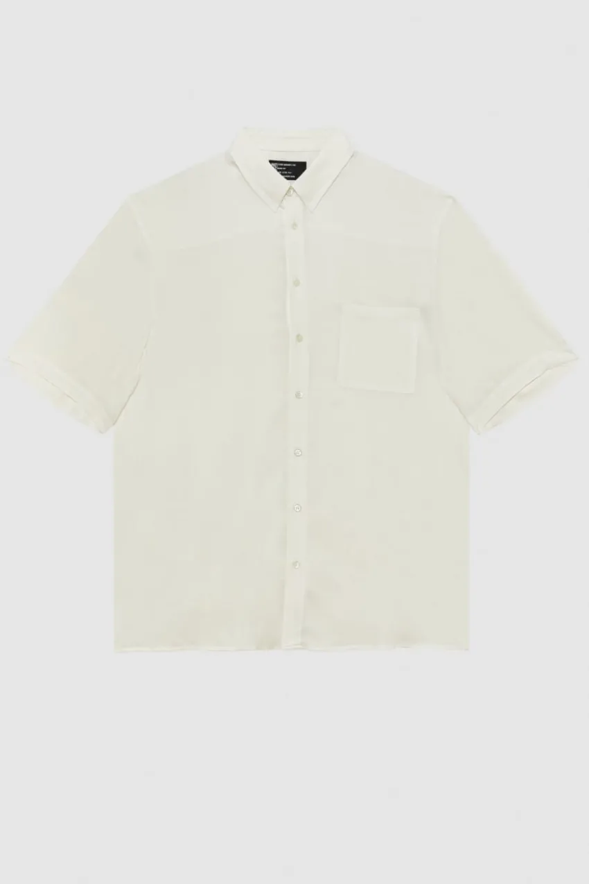 Herren Patrizia Pepe T-shirts & Hemdblusen<Kurzärmeliges Hemd aus Viskose-Twill