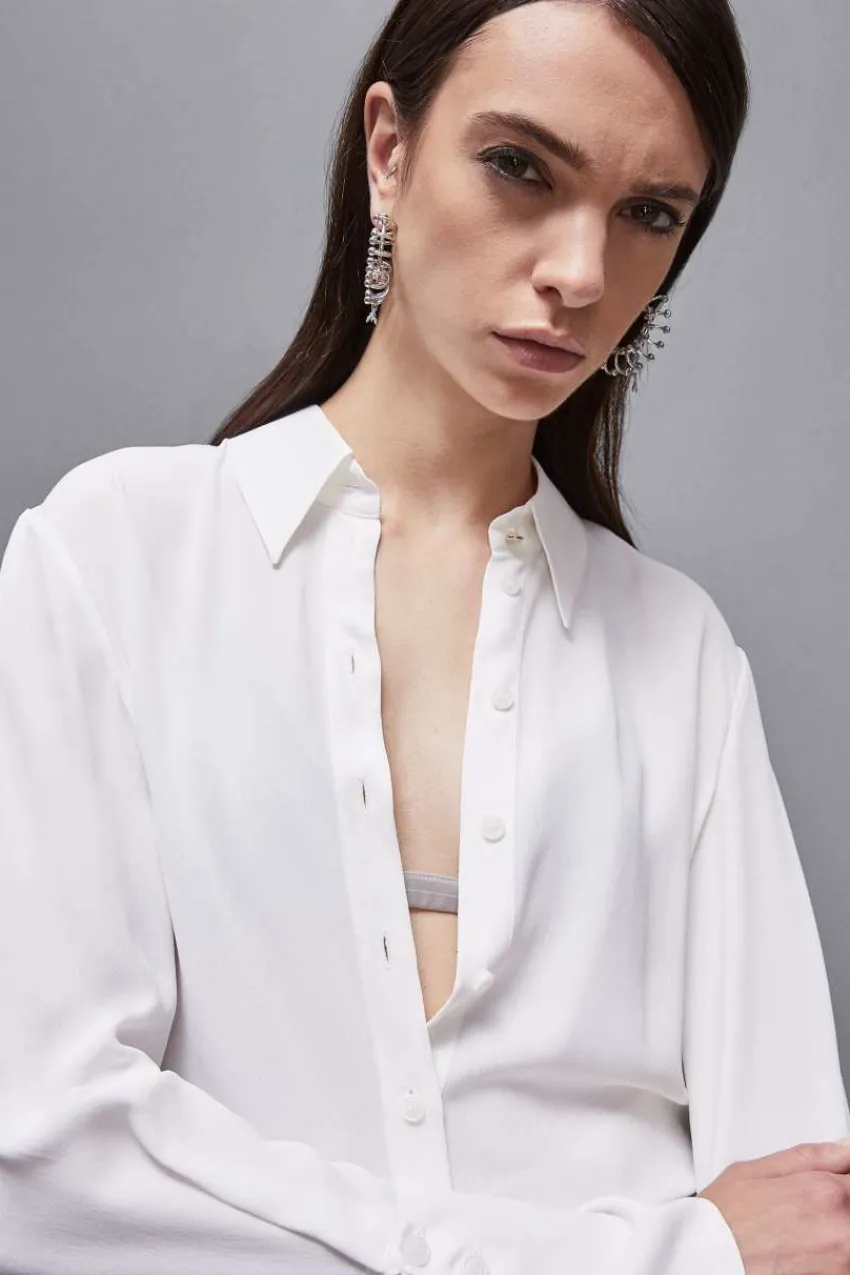 Patrizia Pepe Party Outfits | Festlich & Cocktail<Langarmhemd aus Krepp Essential