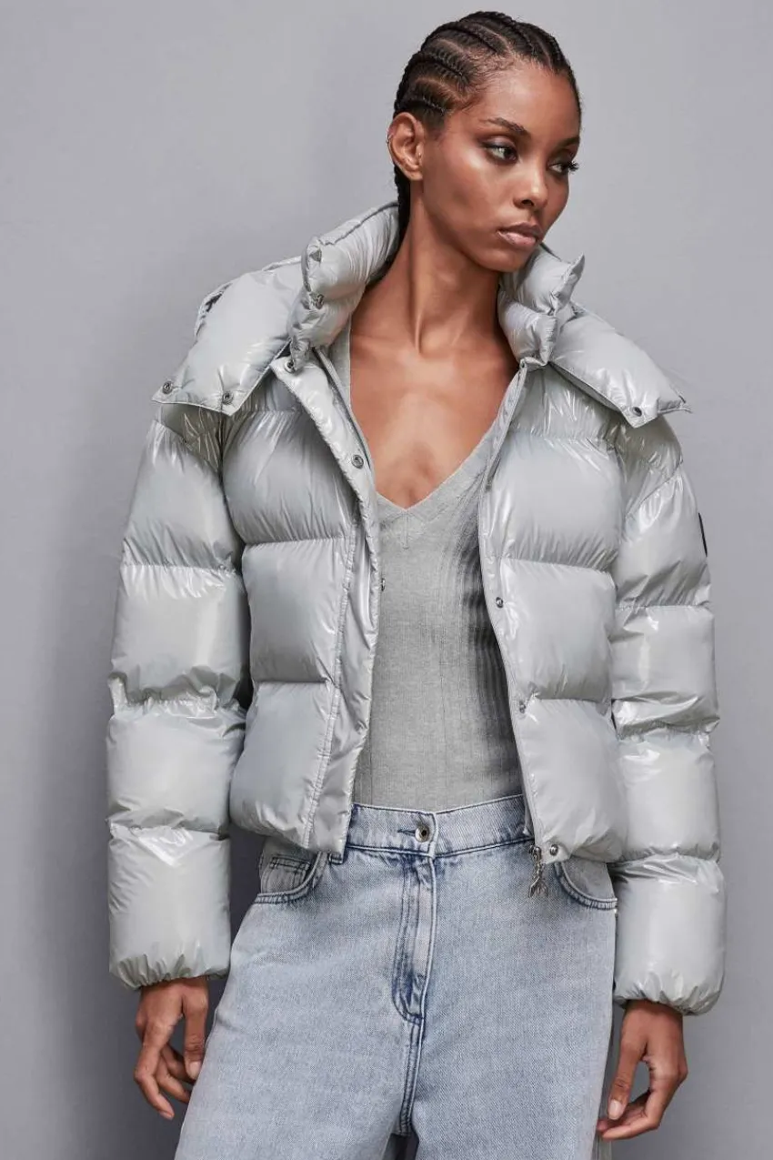 Patrizia Pepe Daunenjacken<Lange Daunenjacke aus glänzendem Nylon