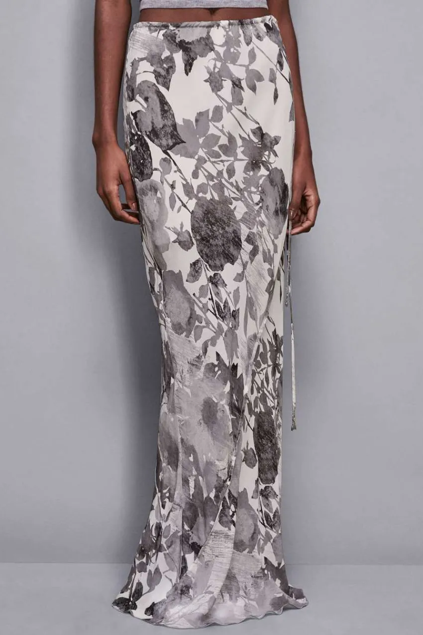 Patrizia Pepe Maxi<Langer Rock mit Blumen-Print