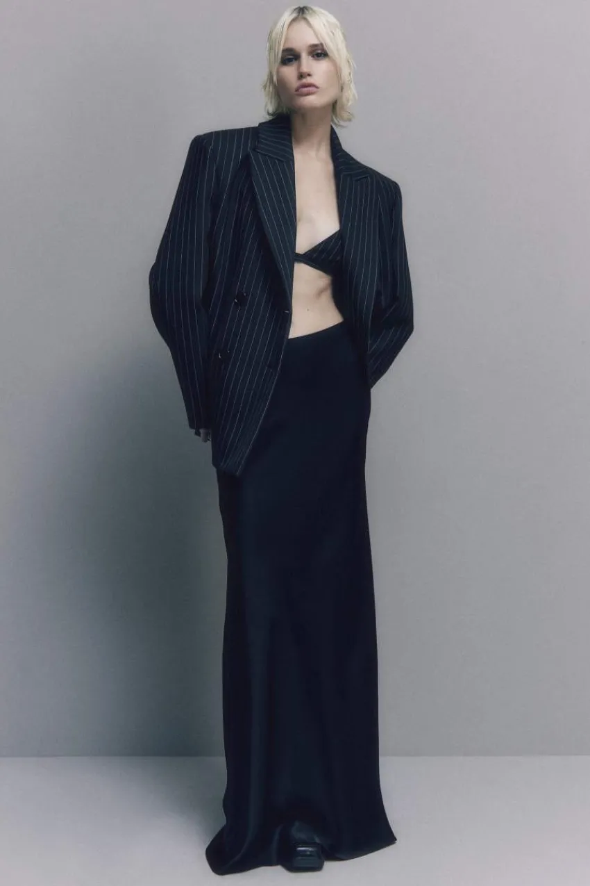 Patrizia Pepe Maxi<Langer, taillierter Satin-Rock