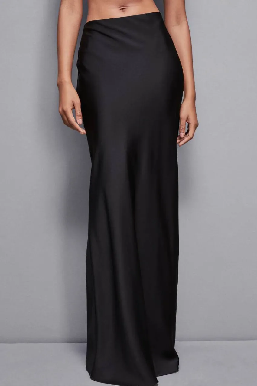 Patrizia Pepe Maxi<Langer, taillierter Satin-Rock
