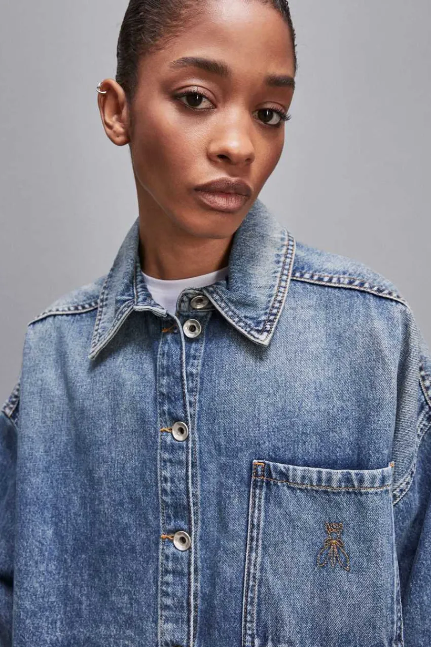 Patrizia Pepe Hemdblusen<Langärmeliges Hemd in Jeansblau