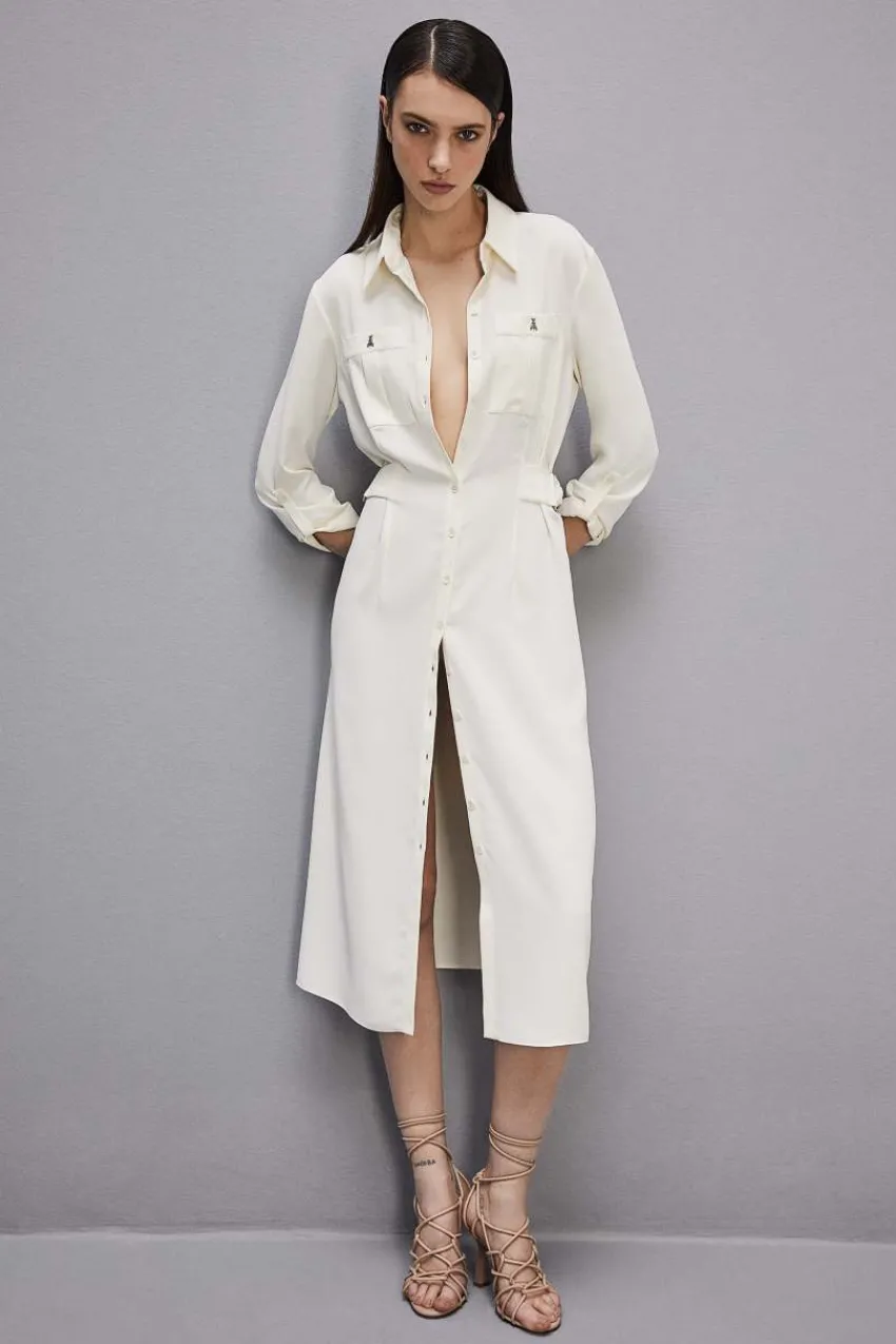 Patrizia Pepe Midi<Langärmeliges Hemdblusenkleid