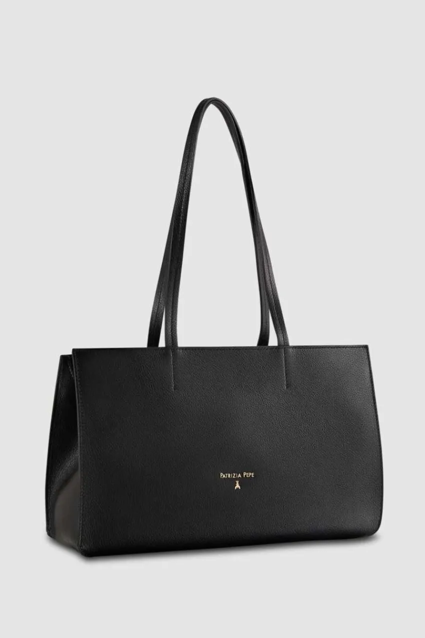 Patrizia Pepe Shopper<Leder-Einkaufstasche mit Reißverschluss