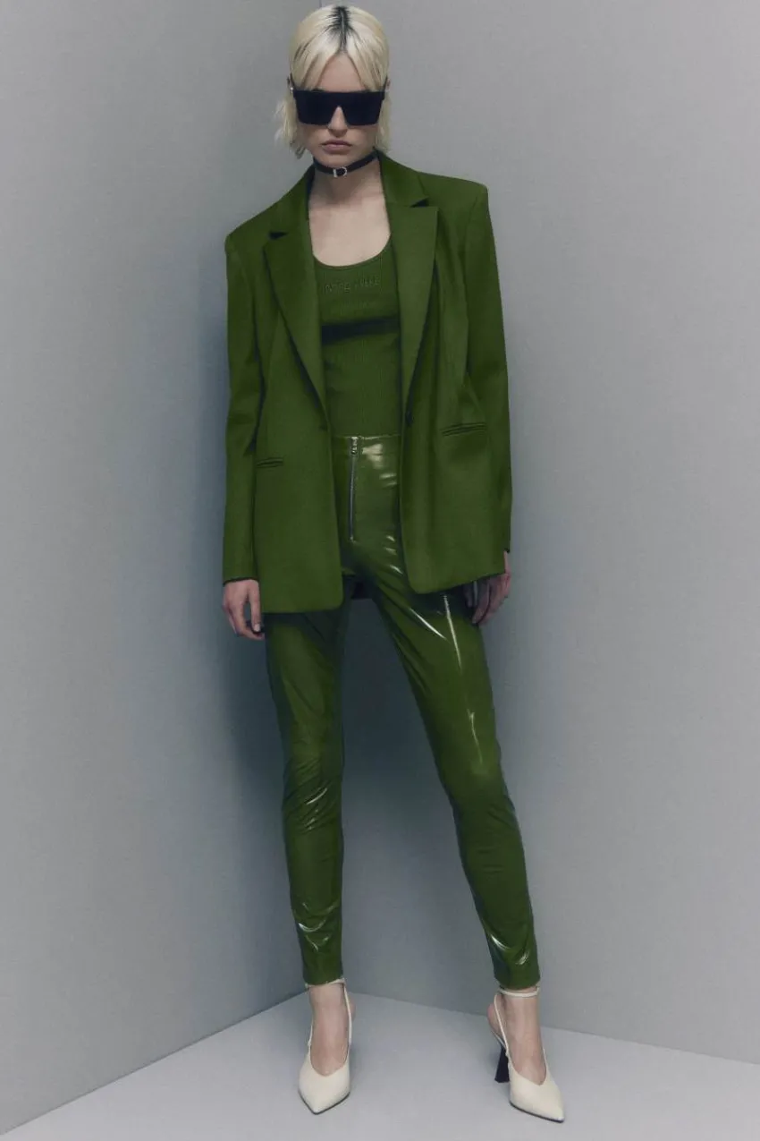 Patrizia Pepe Slim & Skinny<Leggings mit hohem Bund aus Kunstleder