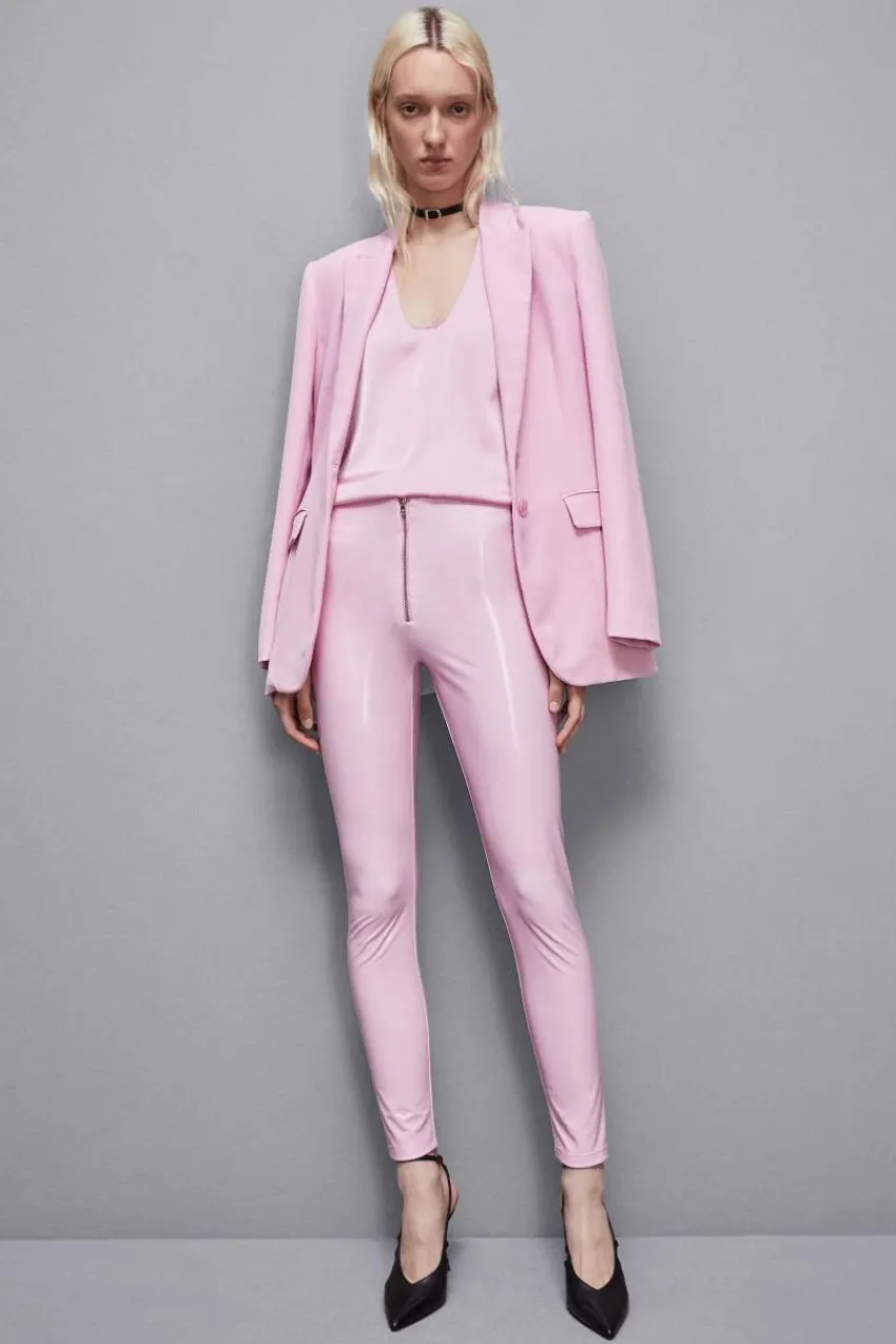Patrizia Pepe Slim & Skinny<Leggings mit hohem Bund aus Kunstleder