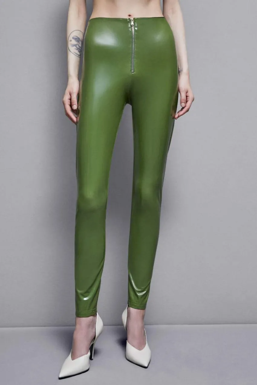 Patrizia Pepe Slim & Skinny<Leggings mit hohem Bund aus Kunstleder